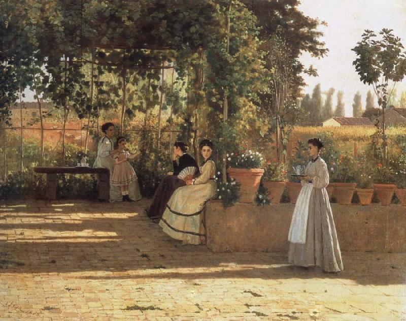 Silvestro lega In the wine bower oil painting picture